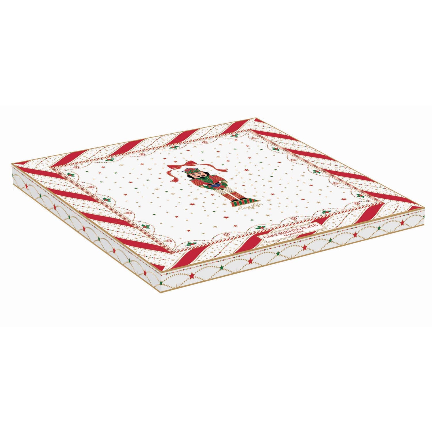 Tálka Nutcracker Twist karácsonyi porcelán tortatál