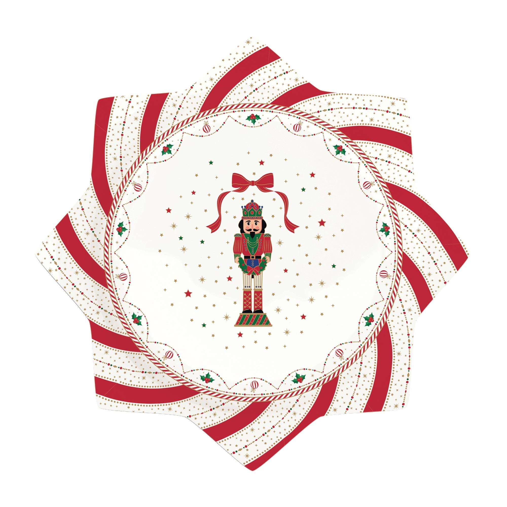 Tálka Nutcracker Twist karácsonyi porcelán tortatál
