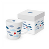 Bögre Nyári fehér hal mintás porcelán bögre Seaside