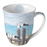 Bögre Nyári porcelán bögre 400 ml Sirályok a dokkon