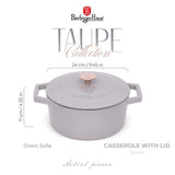 Öntöttvas alacsony lábas 24 cm Indukciós Berlinger Haus Taupe Collection