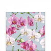 Szalvéta Orchidea virágos három rétegű koktél papírszalvéta Elegant orchids blue