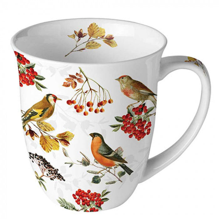 Bögre Őszi madárkák porcelán bögre