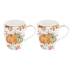 Csésze Őszi Mintával dísztökkel díszített Porcelán bögre 2 db szett Harvest