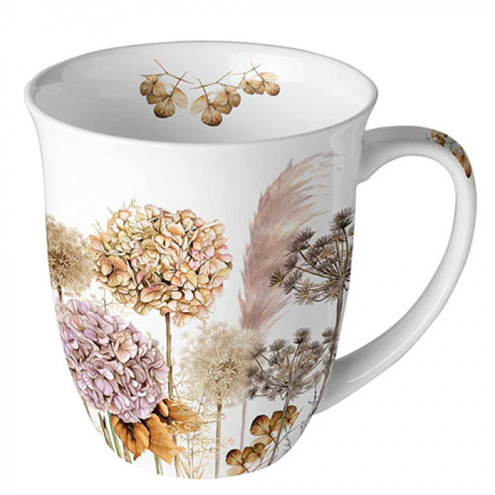 Bögre Őszi porcelán bögre Dried flowers