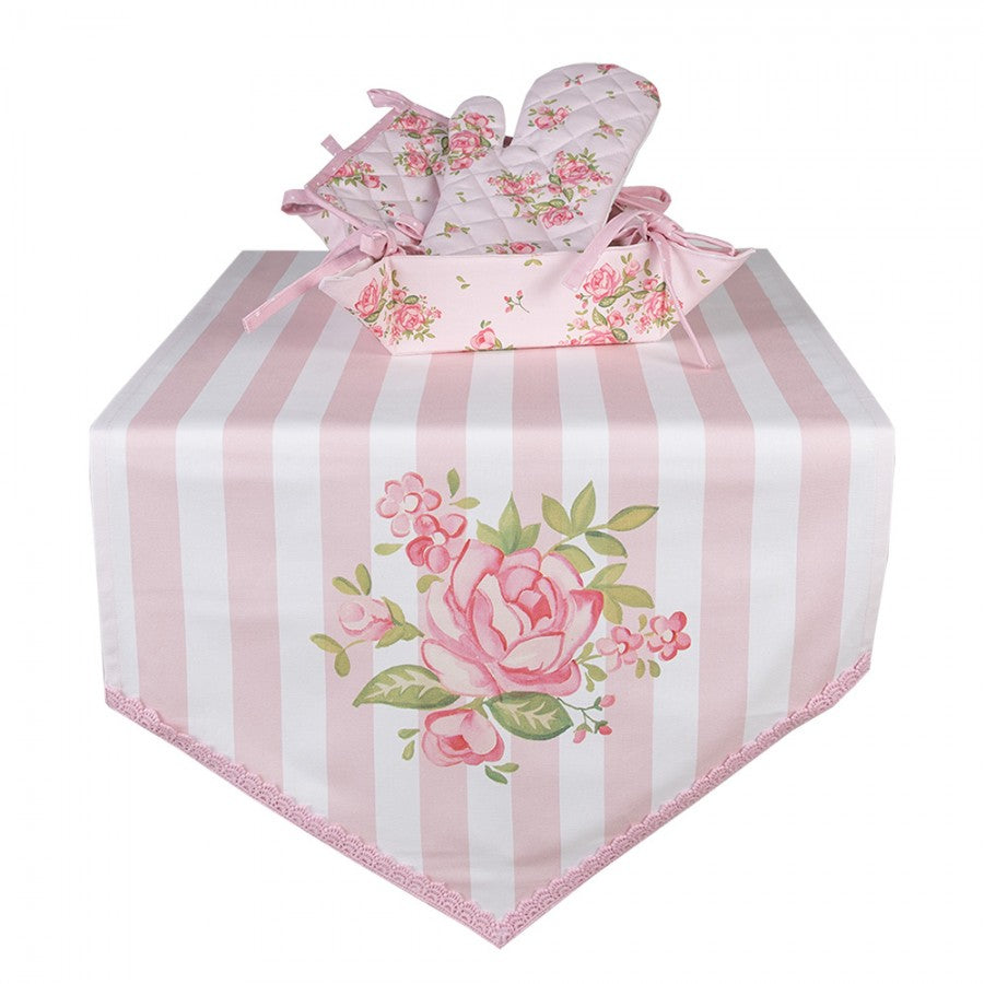 Asztalterítő Pamut rózsás asztali futó 50X160 CM Sweet Roses