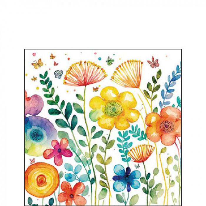 Gyertya Papírszalvéta 25x25 cm tavaszi színes virágos