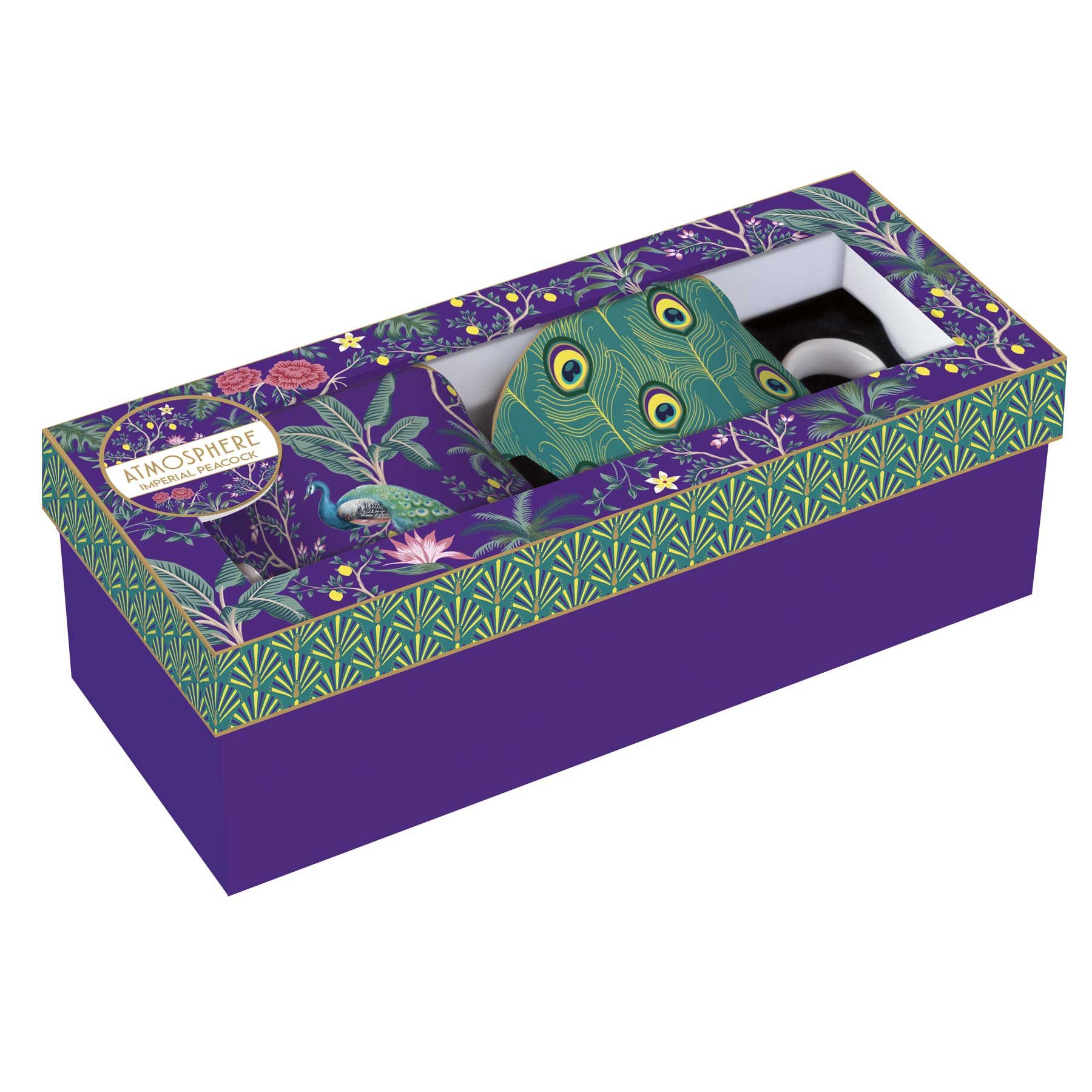 Bögre, csésze Páva mintás porcelán bögre szett 2 db-os Imperial Peacock Coffee Mania