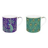 Bögre, csésze Páva mintás porcelán bögre szett 2 db-os Imperial Peacock Coffee Mania