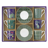 Bögre, csésze Páva mintás porcelán eszpresszó csésze 6 személyes szett Imperial Peacock Coffee Mania