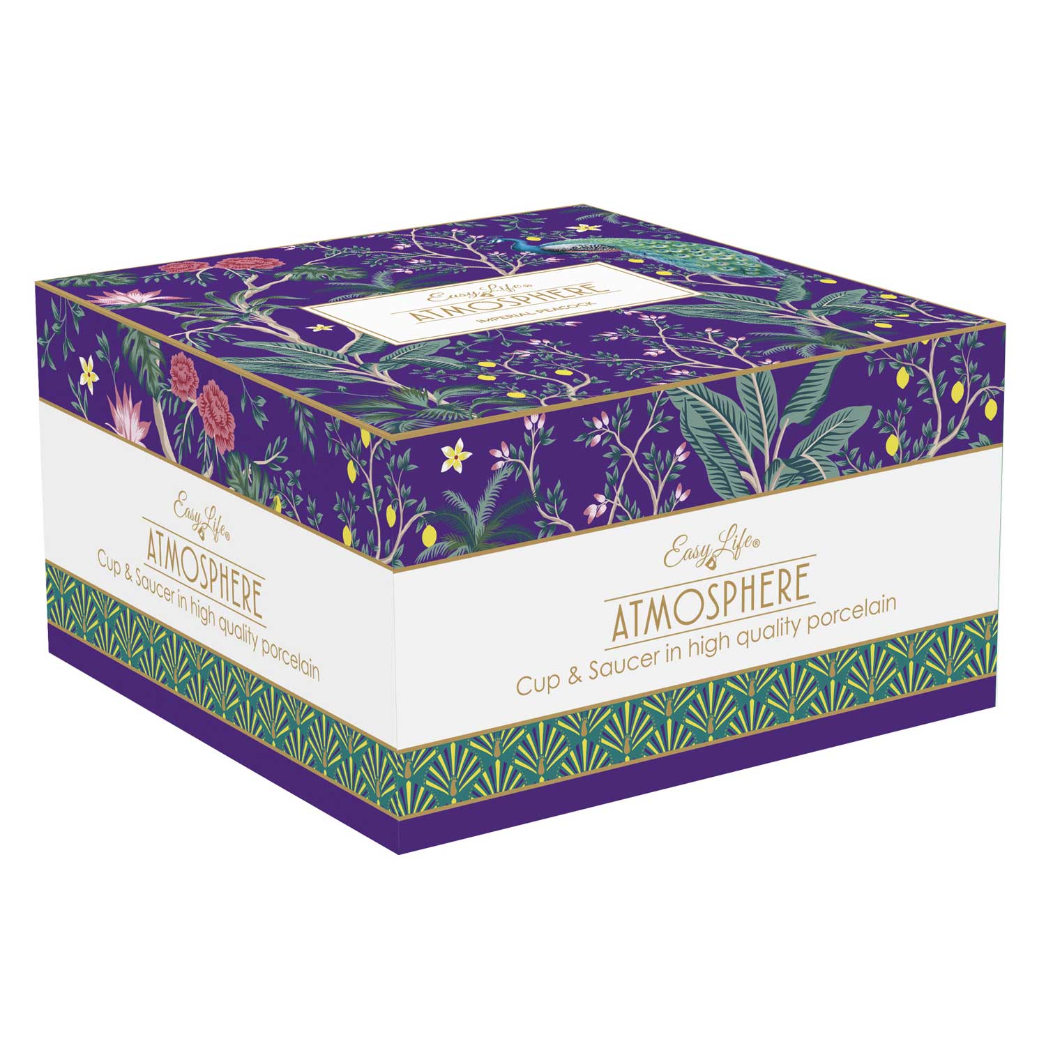 Bögre, csésze Páva mintás porcelán nagy reggeliző csésze 400ml Imperial Peacock Coffee Mania