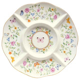 Pillangós porcelán asztali kínáló tálca 25,5 cm díszdobozban Dancing Butterflies