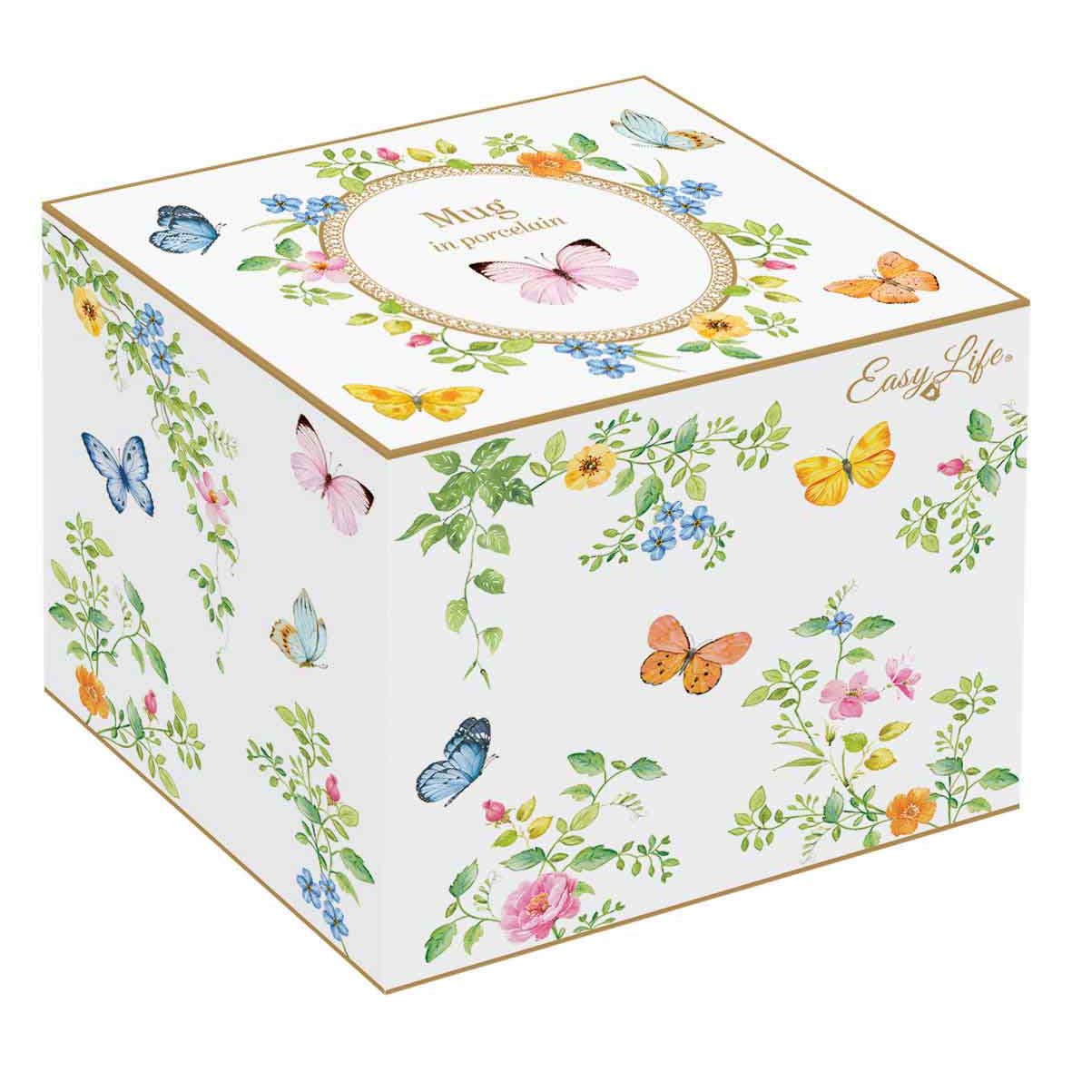 Pillangós porcelán bögre 350 ml díszdobozban Dancing Butterflies
