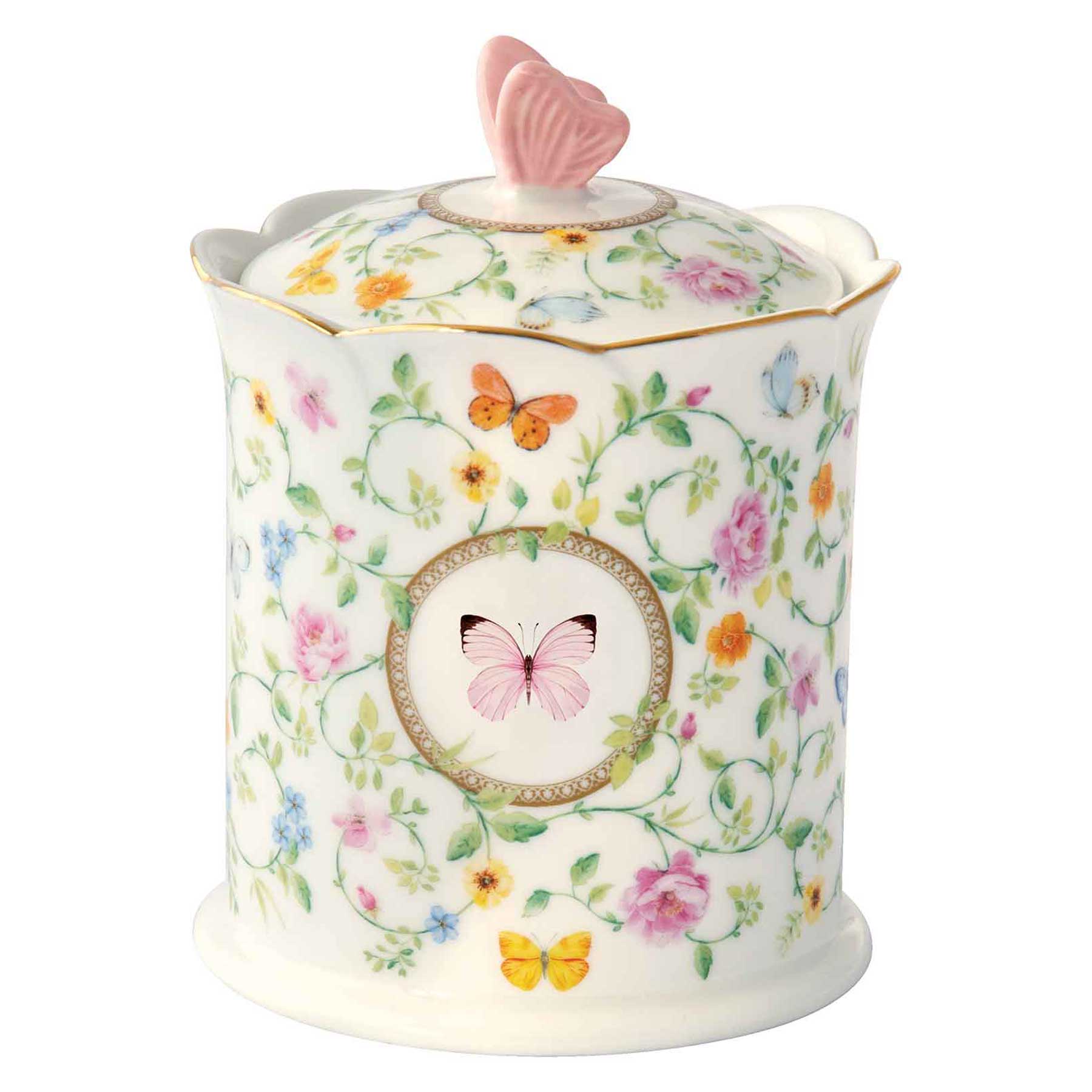 Pillangós porcelán kis konyhai tároló 11x14 cm díszdobozban Dancing Butterflies