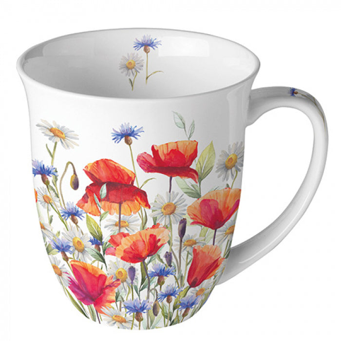 Bögre Pipacsos búzavirágos porcelán bögre Poppies and cornflowers 400 ml