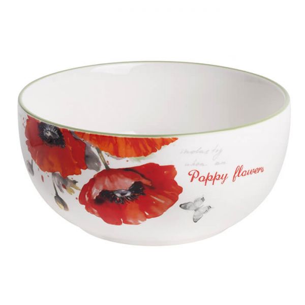 Tálka Pipacsos kerámia mély müzlis tálka 580 ml Poppy Flowers