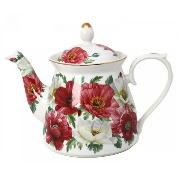 Pipacsos porcelán teáskanna 1 literes