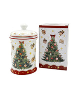 Karácsonyi fenyőfás porcelán keksztároló 11x19 cm 800 ml Christmas Tree 3