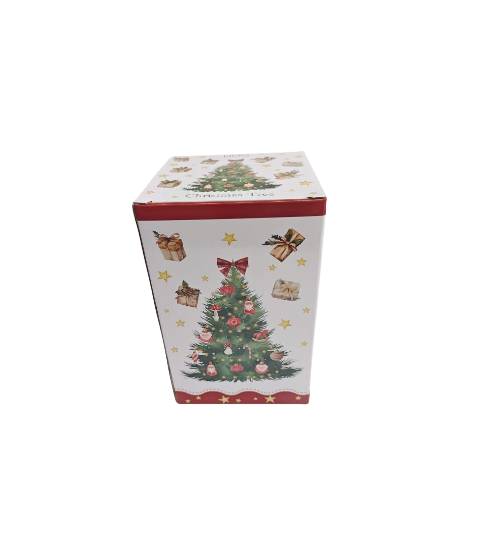 Karácsonyi fenyőfás porcelán keksztároló 11x19 cm 800 ml Christmas Tree 3