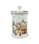 Karácsonyi porcelán keksztároló díszdobozban Christmas Village