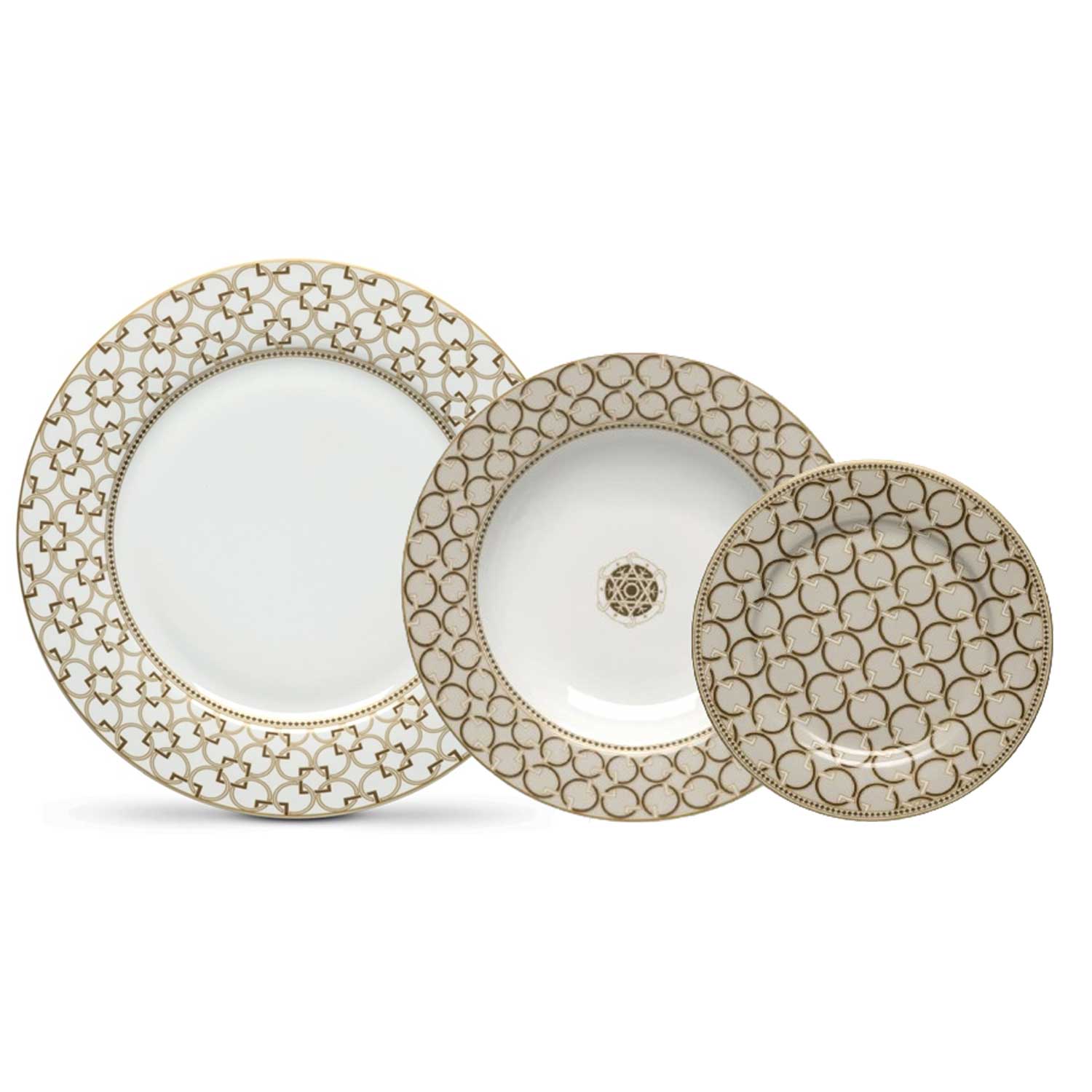 Étkészlet Porcelán 18 részes étkészlet Decó Dark Pozzi Milano