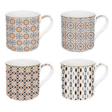 Bögre, csésze Porcelán 4 db bögre szett Geoethnic