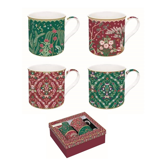 Bögre, csésze Porcelán 4 személyes bögre szett díszdobozban Eclectic Chic
