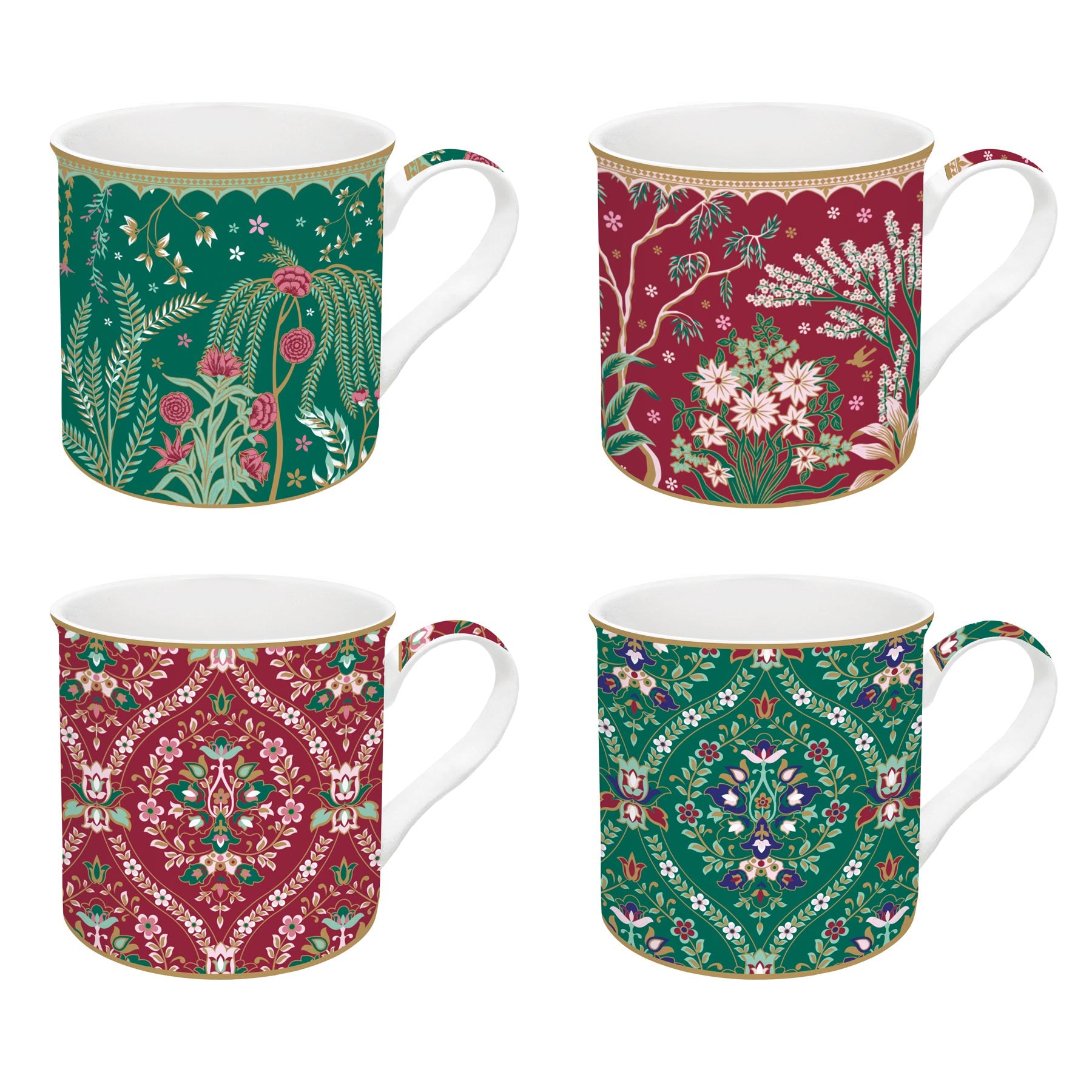 Bögre, csésze Porcelán 4 személyes bögre szett díszdobozban Eclectic Chic