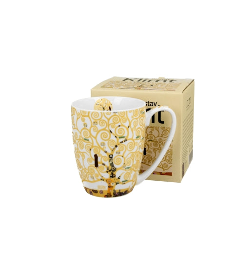 Porcelán bögre 360 ml díszdobozban Gustav Klimt Életfa világos