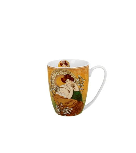 Porcelán bögre 360 ml díszdobozban Mucha Topáz