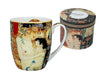Porcelán bögre 400 ml fém díszdobozban Klimt Anya gyermekével