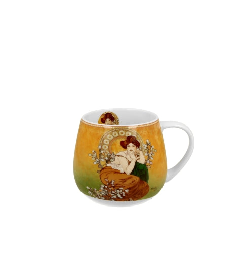 Porcelán bögre 430 ml díszdobozban Mucha Topáz