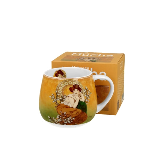 Porcelán bögre 430 ml díszdobozban Mucha Topáz