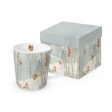 Bögre Porcelán bögre mókus téli erdőben