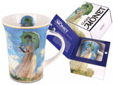 Bögre, csésze Porcelán bögre Monet Nő esernyővel díszdobozban