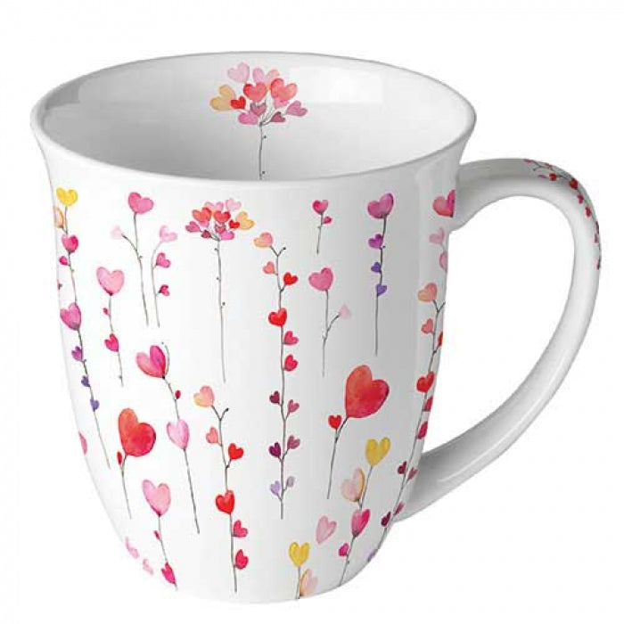 Bögre Porcelán bögre Szívfüzér 400 ml