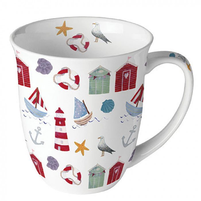 Porcelán bögre tengeri mintás Nautical items