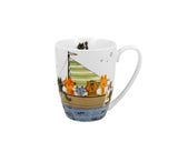 Bögre, csésze Porcelán cicás bögre 350 ml Cicák vitorlás hajón