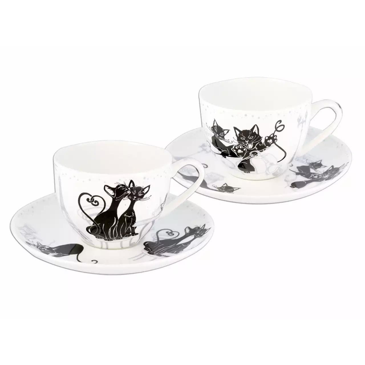 Bögre, csésze Porcelán cicás csésze szett díszdobozban 250 ml