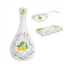 Porcelán citrom mintás fakanáltartó díszdobozban Fleurs et Citrons