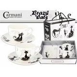 Bögre, csésze Porcelán csésze 2 személyes fekete macskás 250 ml