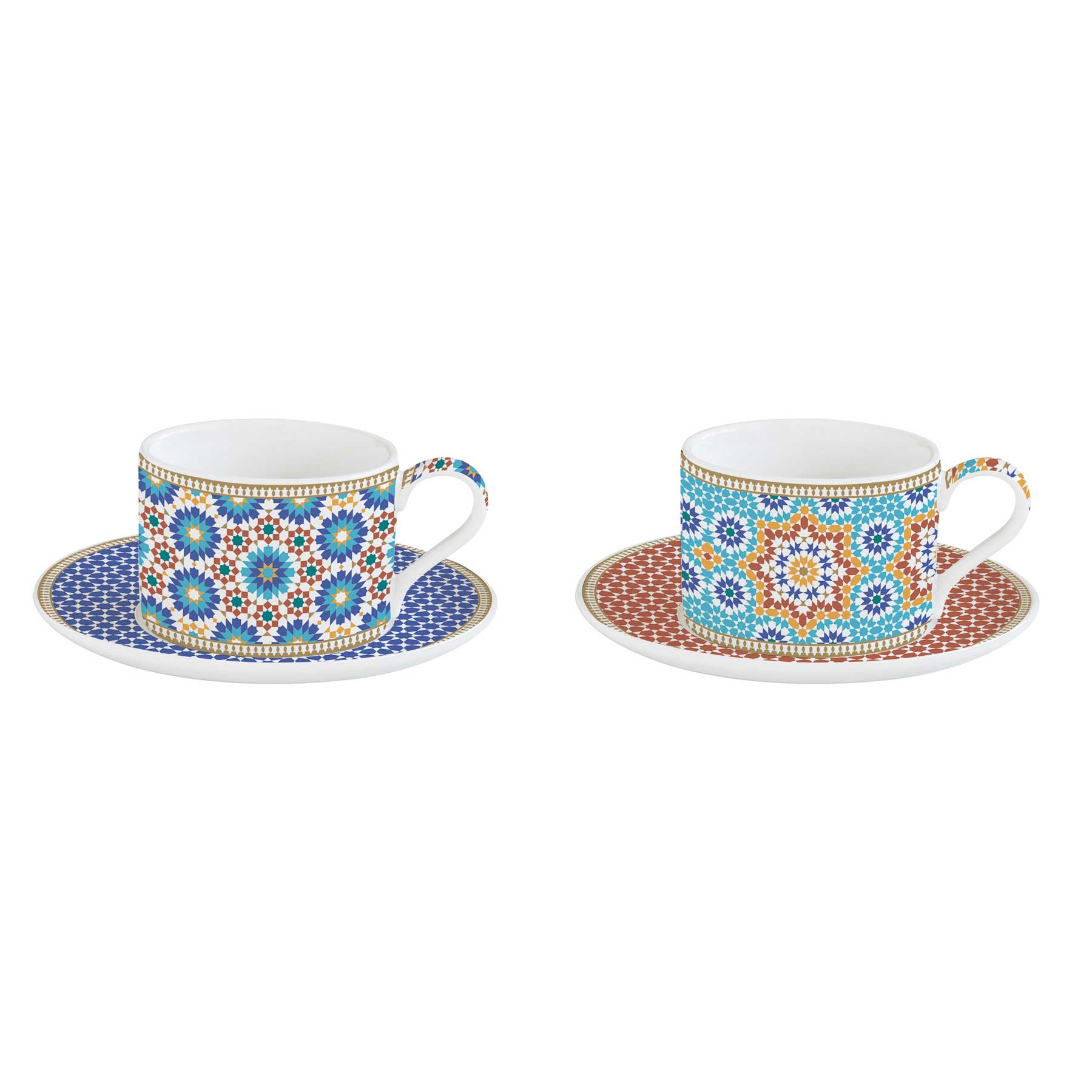 Bögre Porcelán csésze aljjal két személyes Marrakech