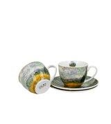 Porcelán csésze aljjal két személyes szett díszdobozban Van Gogh Búzamező