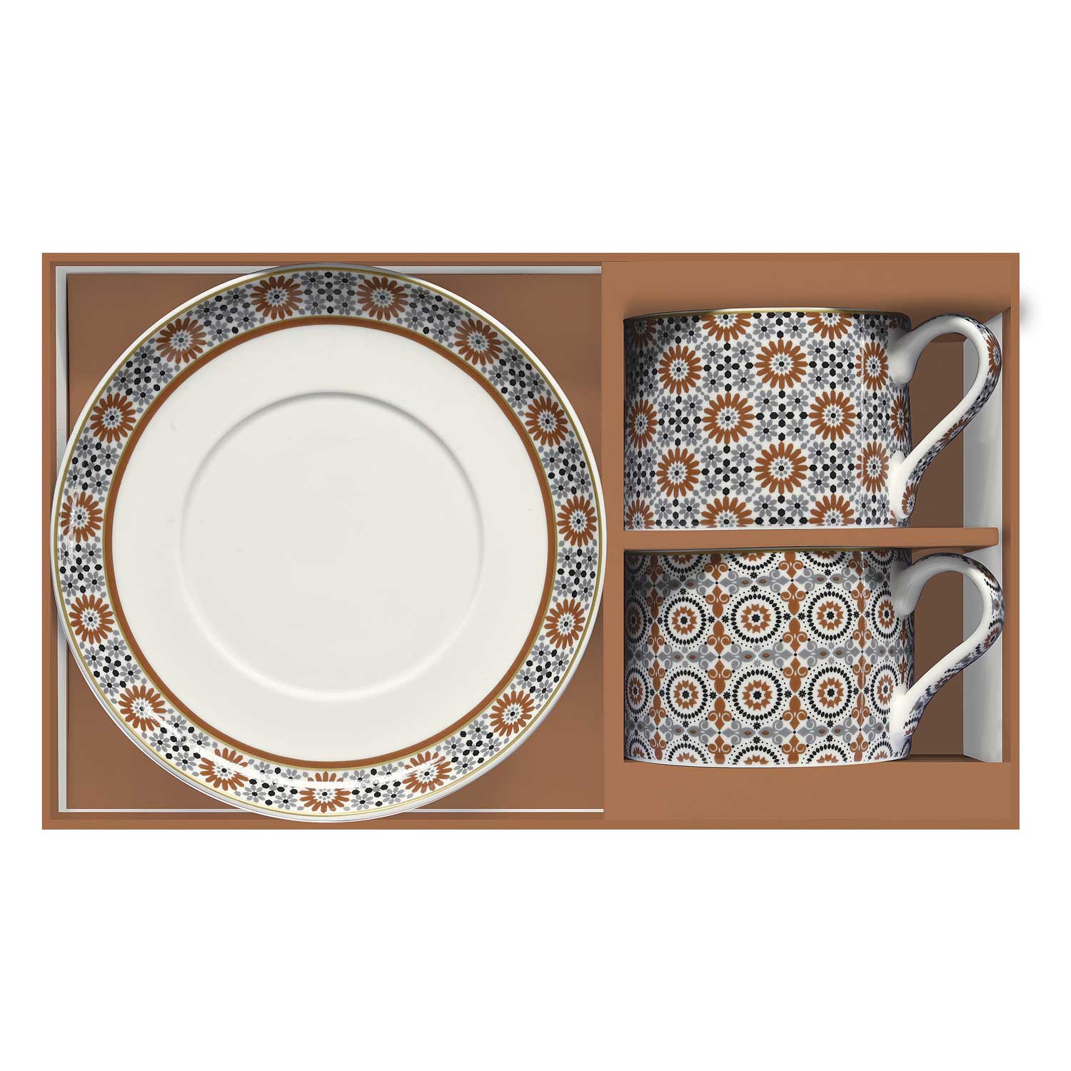 Bögre, csésze Porcelán csésze aljjal szett 2 személyes Geoethnic