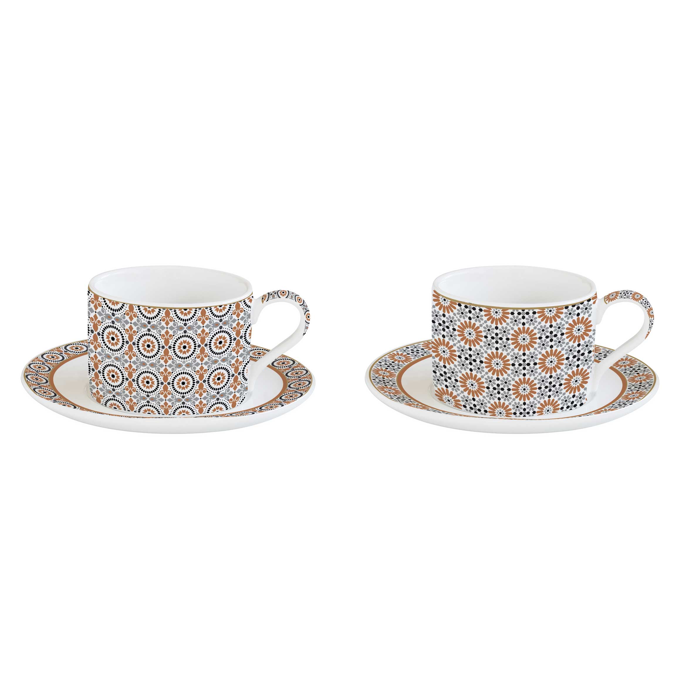 Bögre, csésze Porcelán csésze aljjal szett 2 személyes Geoethnic