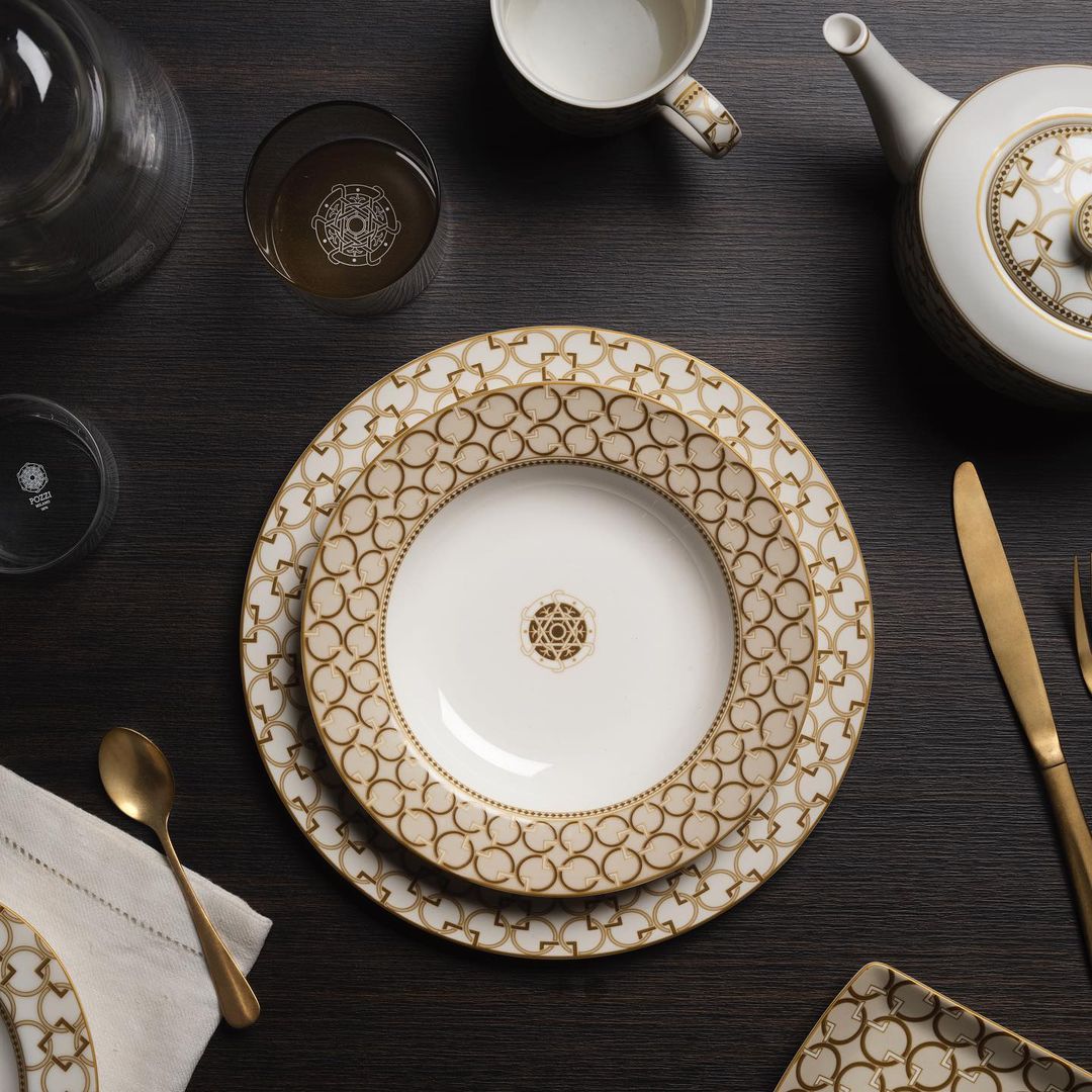Étkészlet Porcelán desszertes tányér Dark Decó Pozzi Milano