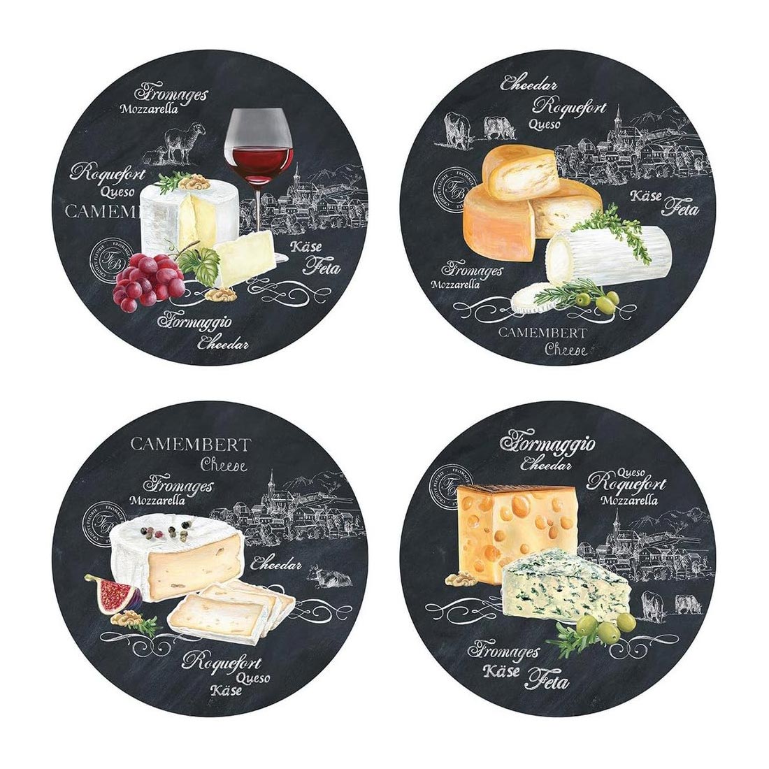 Tányér, étkészlet Porcelán desszertes tányér szett sajt mintás World Of Cheese