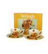 Porcelán eszpresszó kávés csésze 110 ml 2 személyes díszdobozban Van Gogh Napraforgók