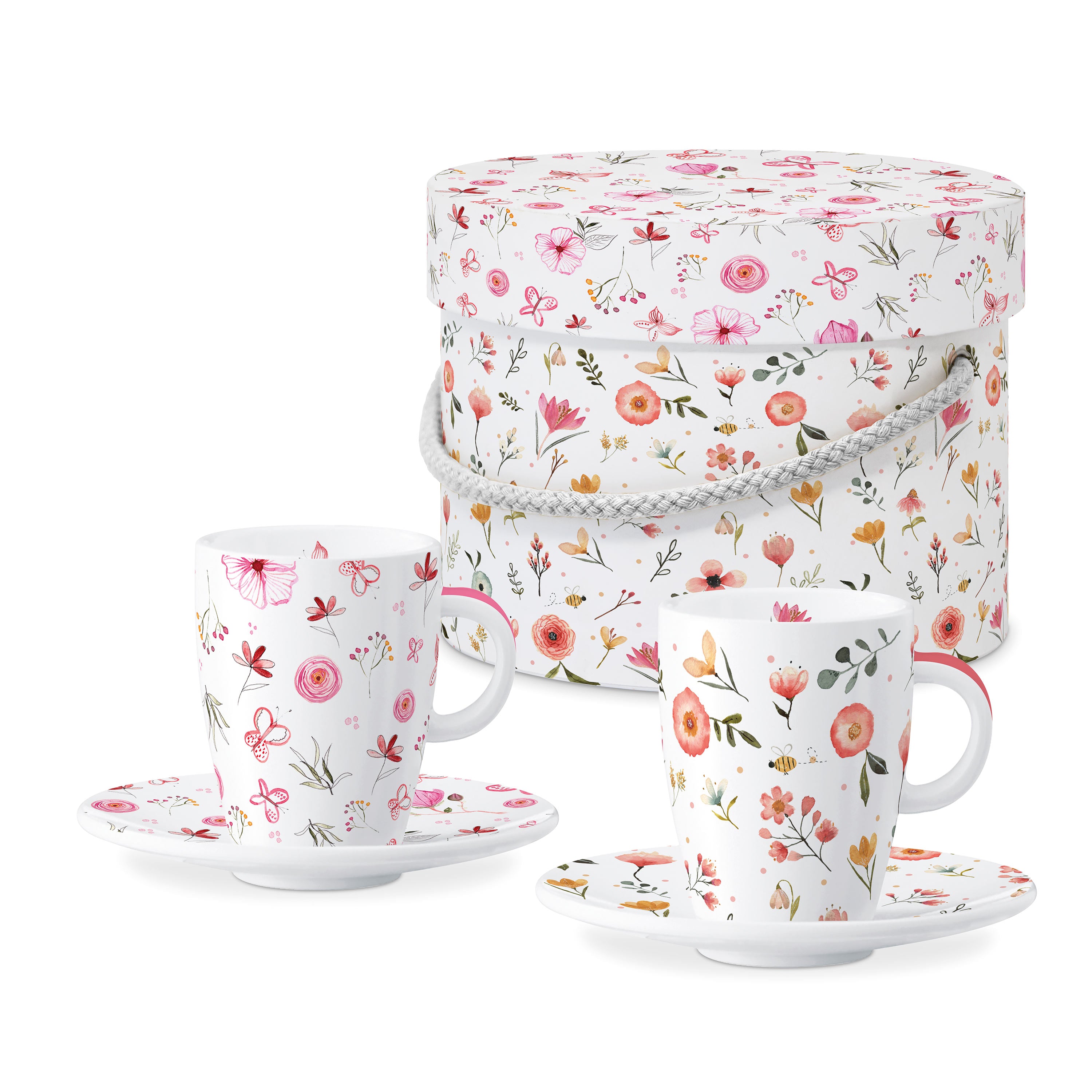 Bögre Porcelán eszpresszó kávés csésze 2 db szett díszdobozban Oh Happy Day