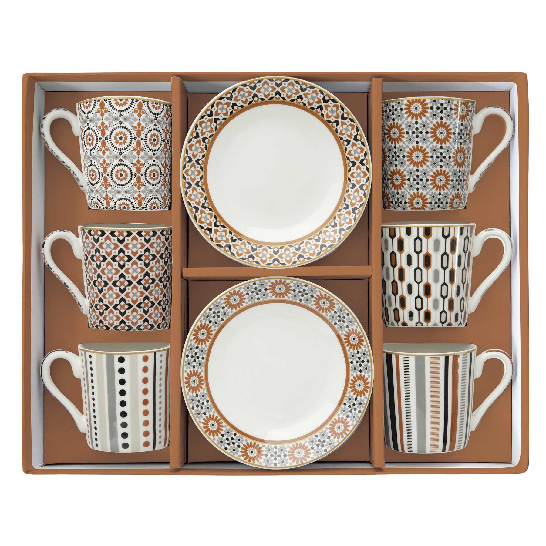 Bögre, csésze Porcelán eszpresszó kávés csésze 6 személyes Geoethnic